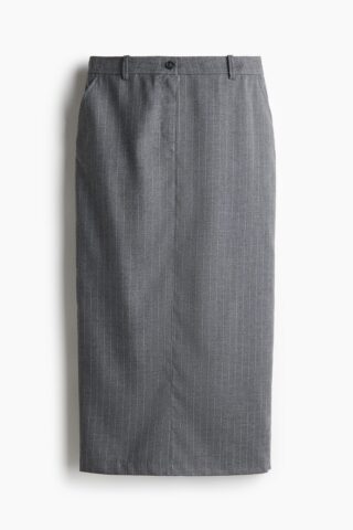 H & M - Twill kokerrok - Donkergrijs/Krijtstrepen