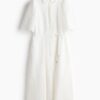 H & M - Katoenen overhemdjurk met broderie anglaise - Wit