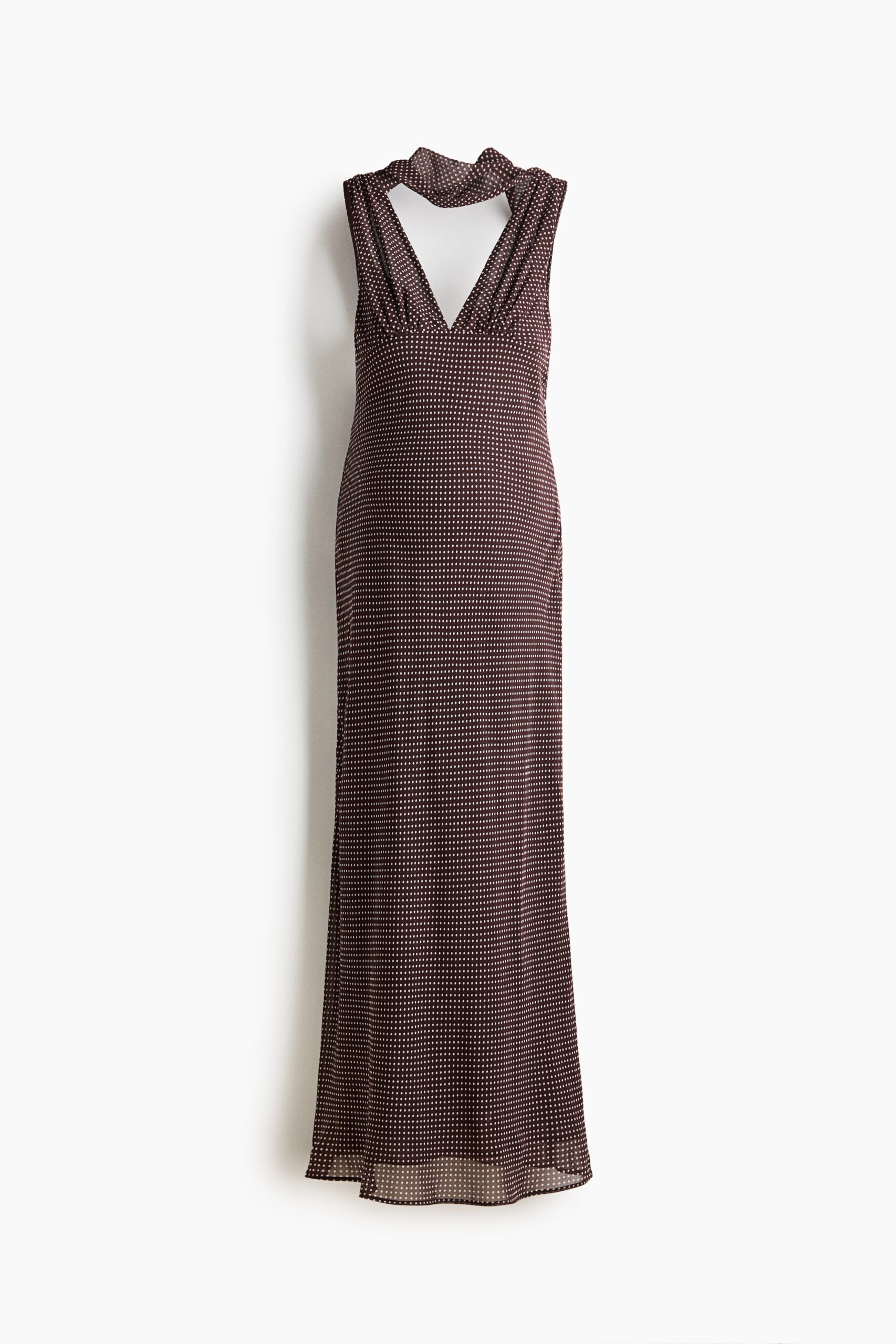 H & M - MAMA Jurk van chiffon met sjaal - Donkerbruin/Polkadot H & M - MAMA Jurk van chiffon met sjaal - Donkerbruin/Polkadot