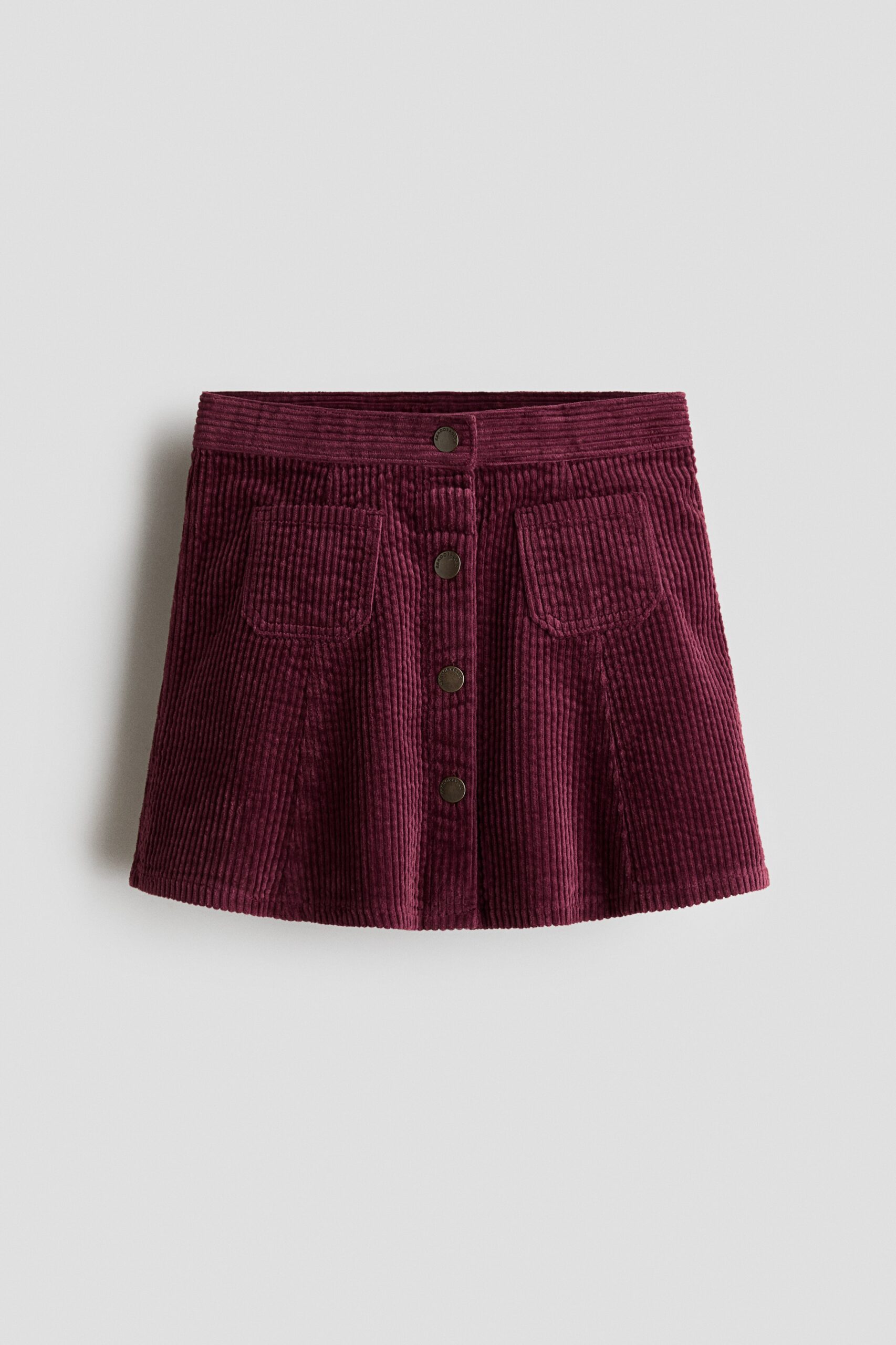 H & M - Corduroy A-linerok - Donkerrood H & M - Corduroy A-linerok - Donkerrood