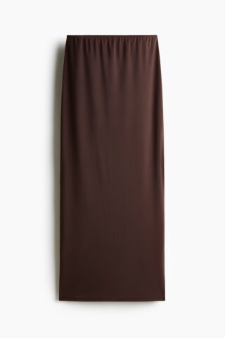 H & M - Tricot maxirok - Donkerbruin