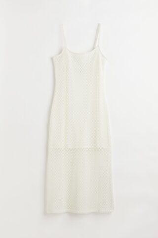 H & M - Mouwloze jurk met gehaakte look - Roomwit
