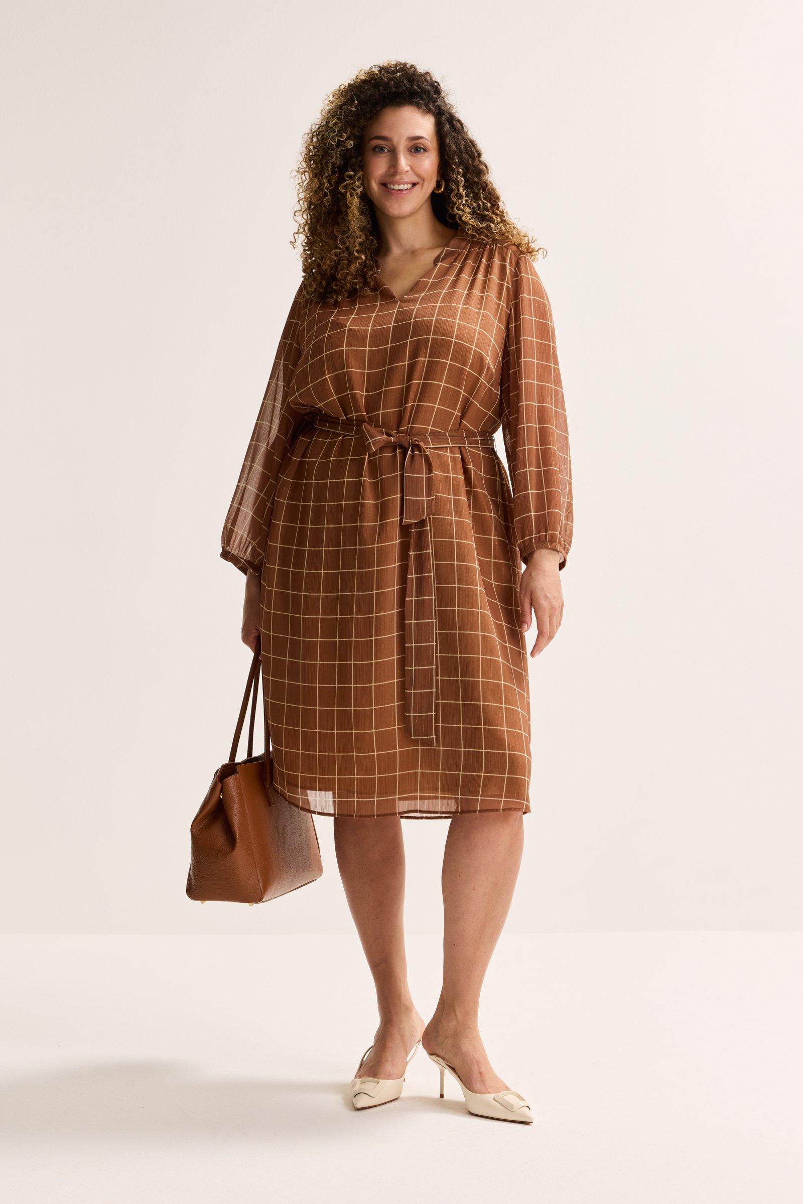 Rechte Jurk In Voile Met Lurex