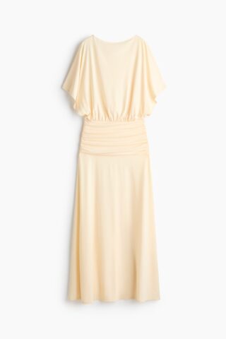 H & M - Gedrapeerde maxi-jurk - Lichtgeel