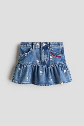 H & M - Denim rok met print - Denimblauw/Hello Kitty