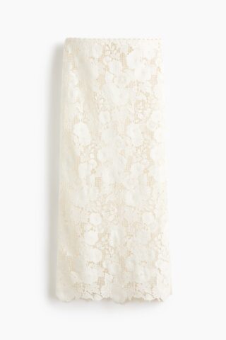 H & M - Kanten rok - Roomwit