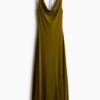 H & M - Gedrapeerde tricot jurk - Olijfgroen