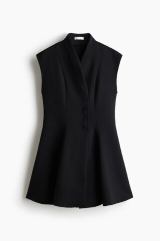 H & M - Overslagjurk met uitlopende rok - Zwart