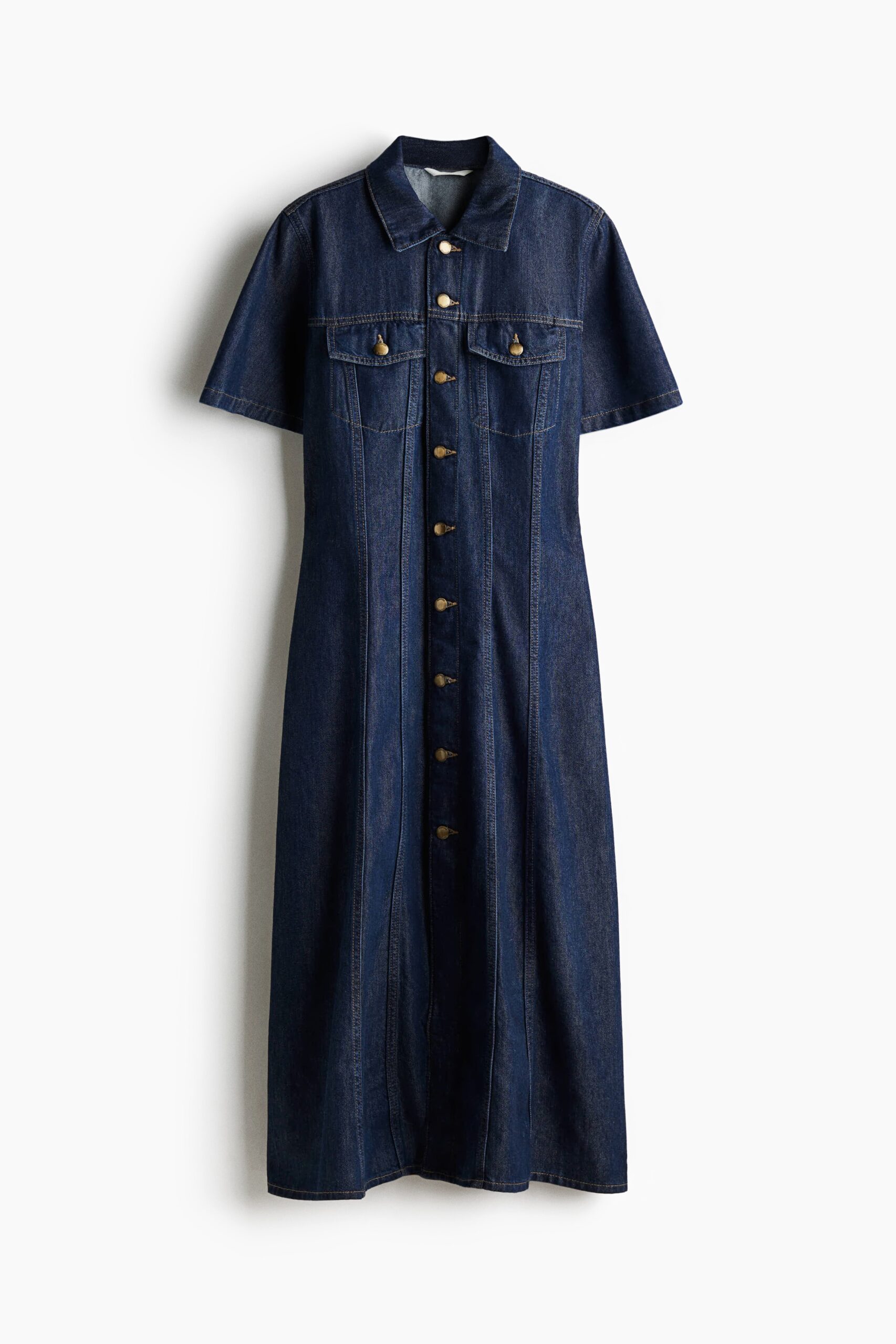 H & M - Denim overhemdjurk - Donker Denimblauw