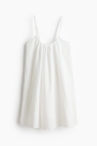 H & M - Strandjurk van mousseline - Wit