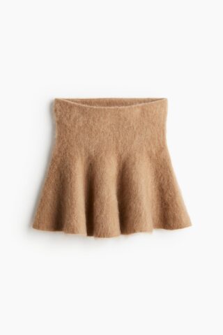 H & M - Uitlopende rok van mohairmix - Beige