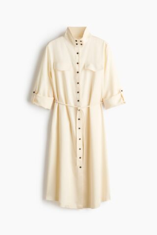H & M - Overhemdjurk met tunnelkraag - Roomwit