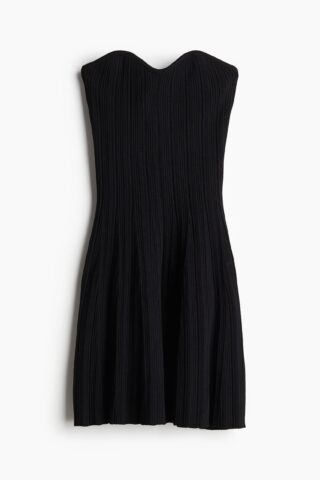 H & M - Geribde tubejurk - Zwart