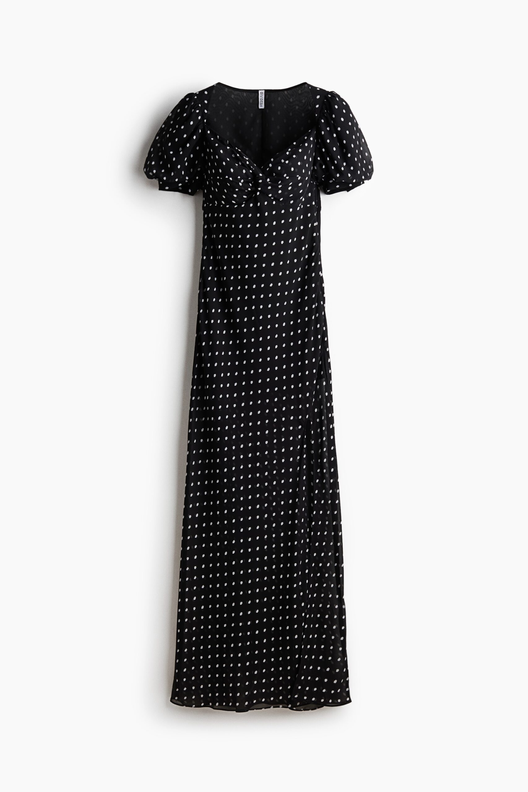 H & M - Maxi-jurk met pofmouwen - Zwart/Polkadot H & M - Maxi-jurk met pofmouwen - Zwart/Polkadot