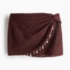 H & M - Katoenen strandrok met borduursel - Donkerbruin