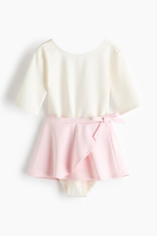 H & M - Tweedelige set - bodysuit en rok - Ivoorwit/Lichtroze