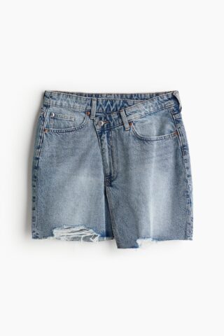 H & M - Denim rok met overslag - Licht Denimblauw
