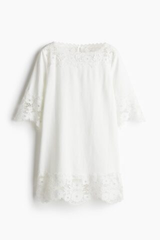 H & M - Jurk met kant - Wit