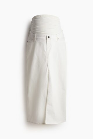 H & M - MAMA Denim midirok - Wit