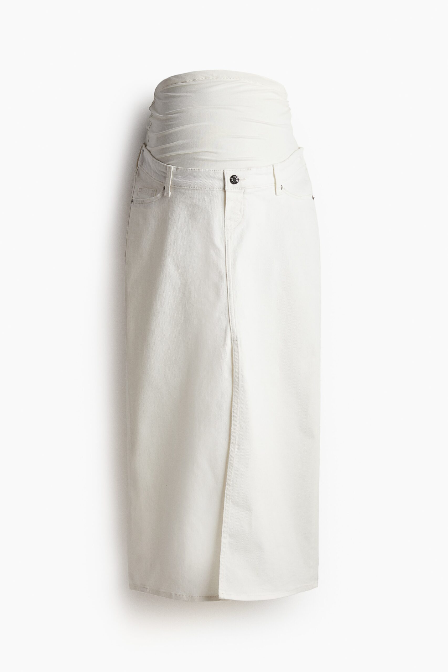 H & M - MAMA Denim midirok - Wit H & M - MAMA Denim midirok - Wit