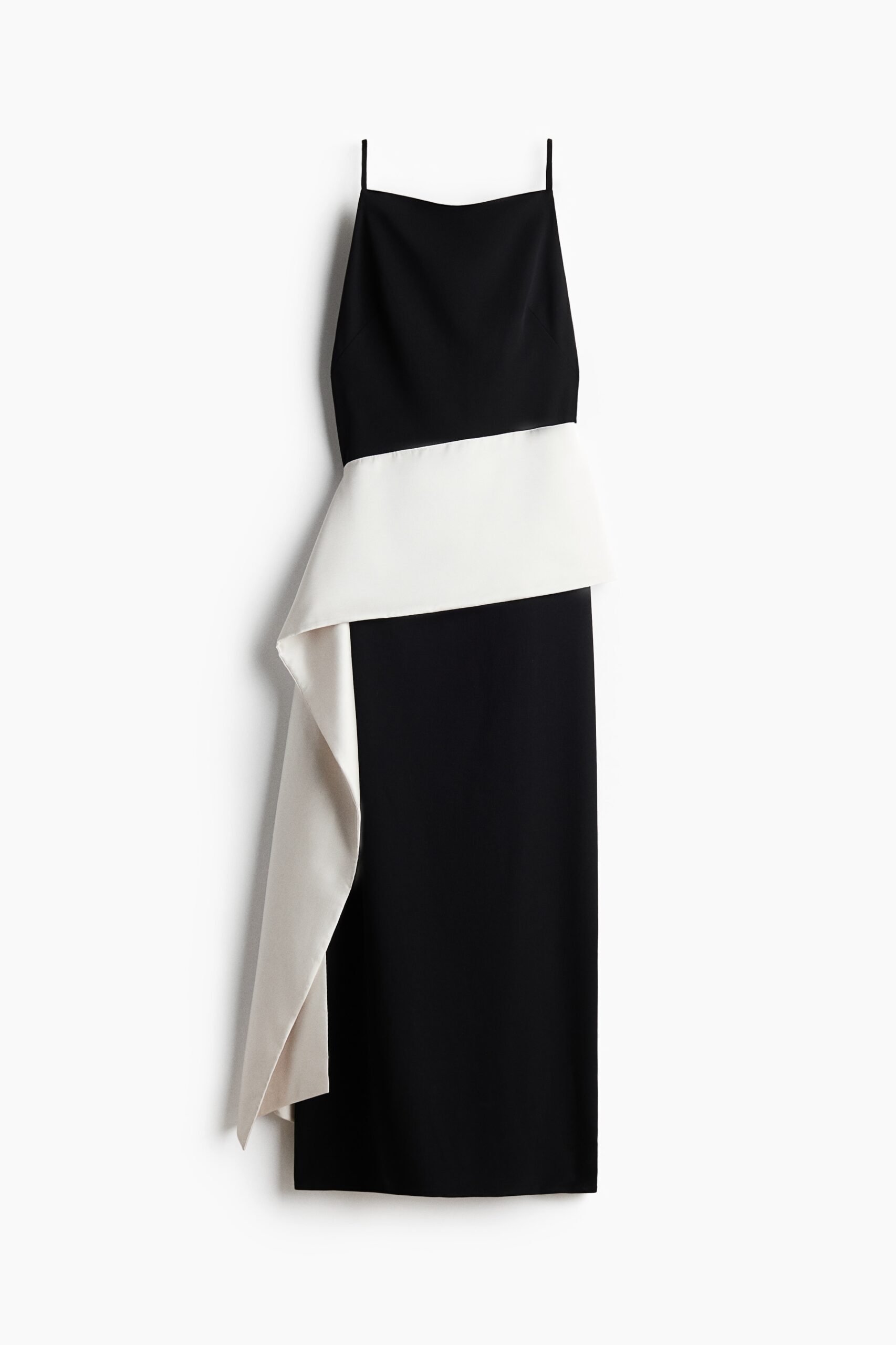 H & M - Strappy jurk met paneel - Zwart/Roomwit