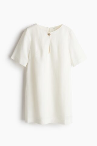 H & M - Jurk van linnenmix - Wit