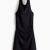 H & M - Gedrapeerde halterjurk - Zwart