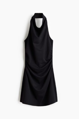 H & M - Gedrapeerde halterjurk - Zwart