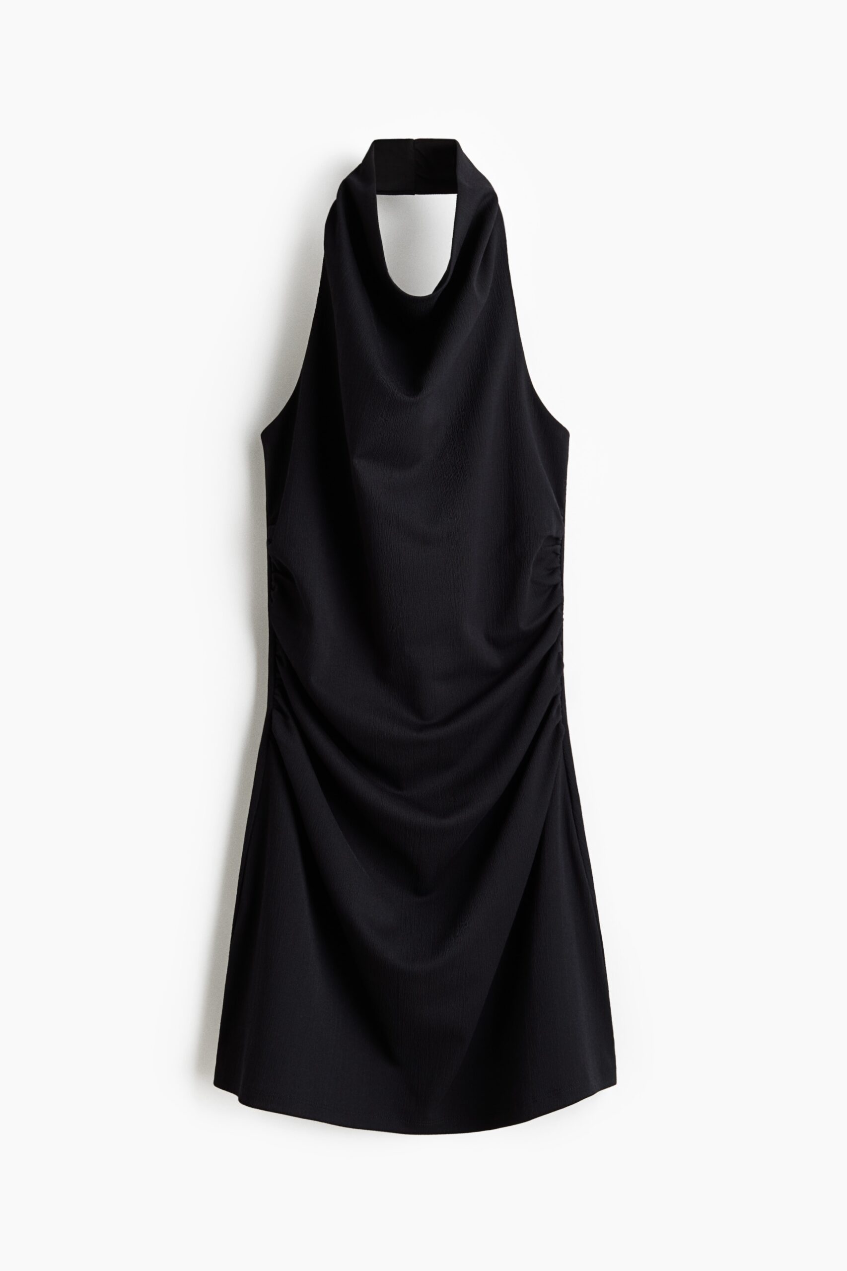 H & M - Gedrapeerde halterjurk - Zwart