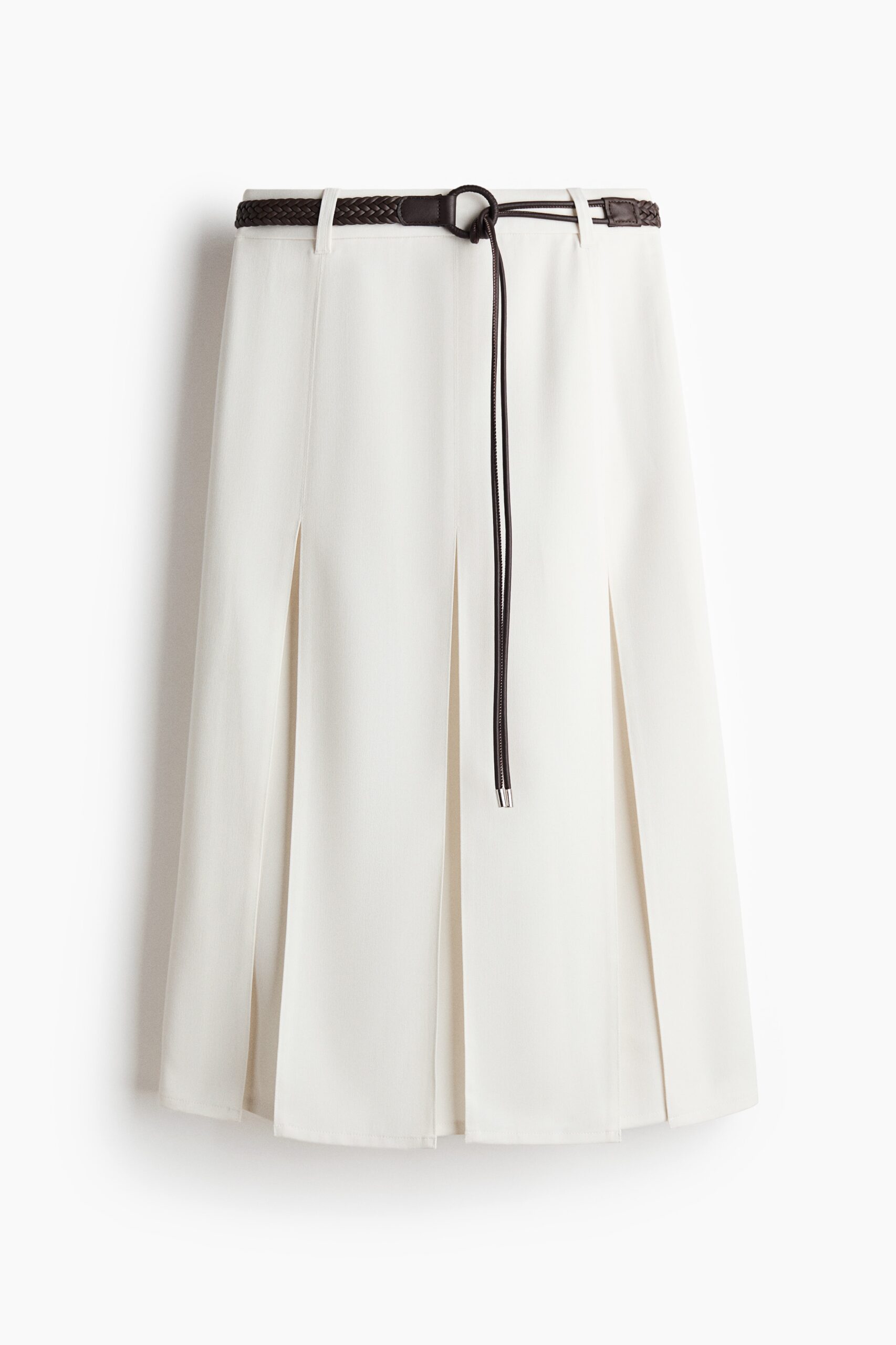 H & M - Plooirok met ceintuur - Wit H & M - Plooirok met ceintuur - Wit