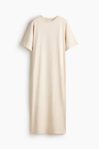 H & M - Lange T-shirtjurk - Lichtbeige