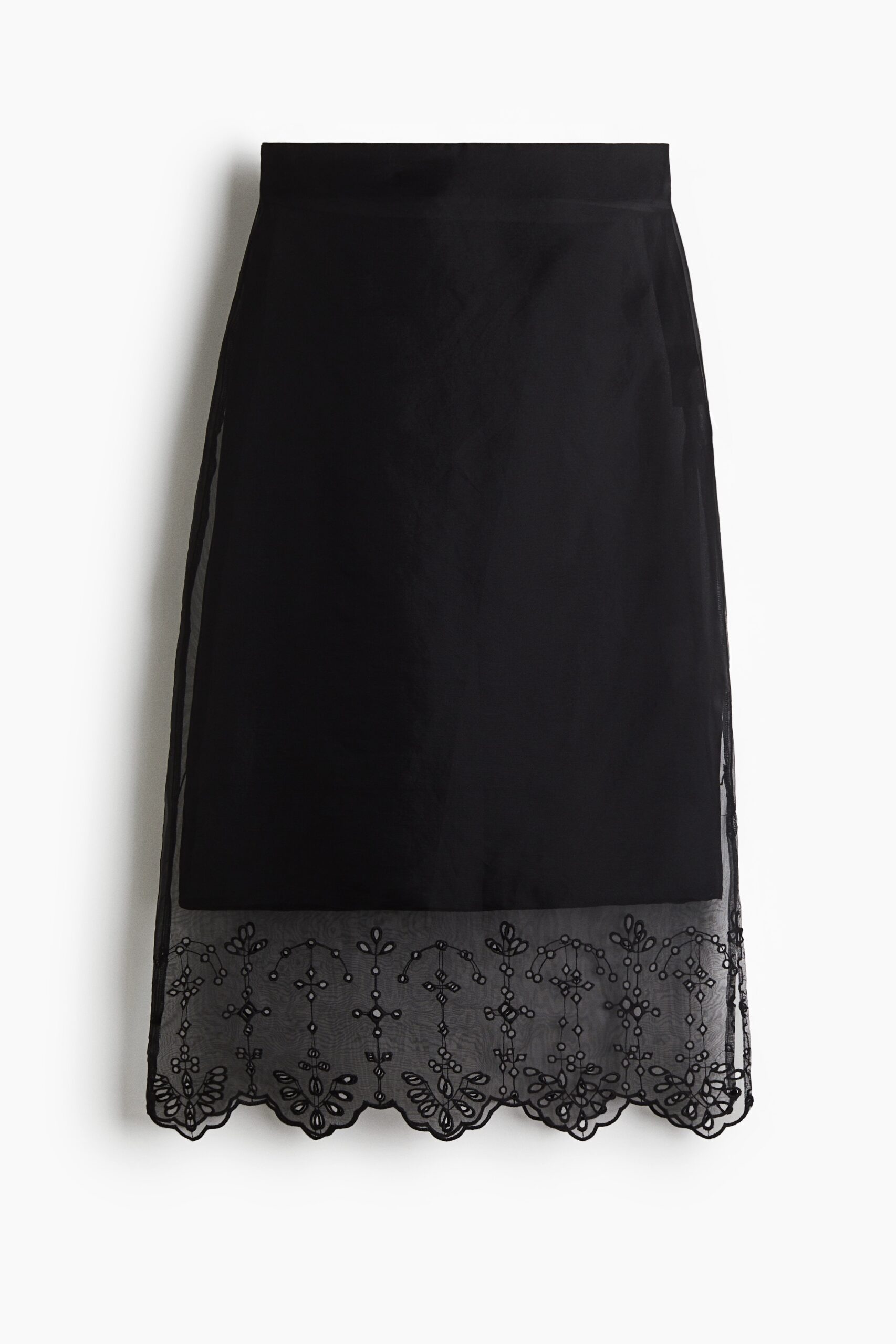 H & M - Organza rok met broderie anglaise - Zwart H & M - Organza rok met broderie anglaise - Zwart