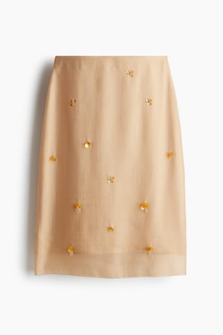 H & M - Transparante rok met decoraties - Beige