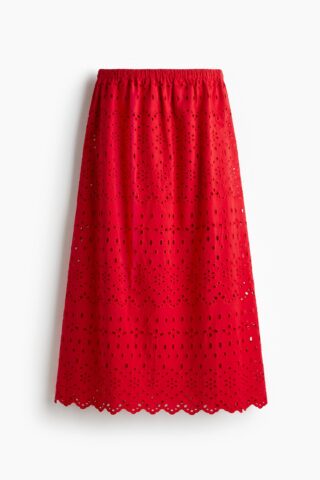 H & M - Rok met broderie anglaise - Rood
