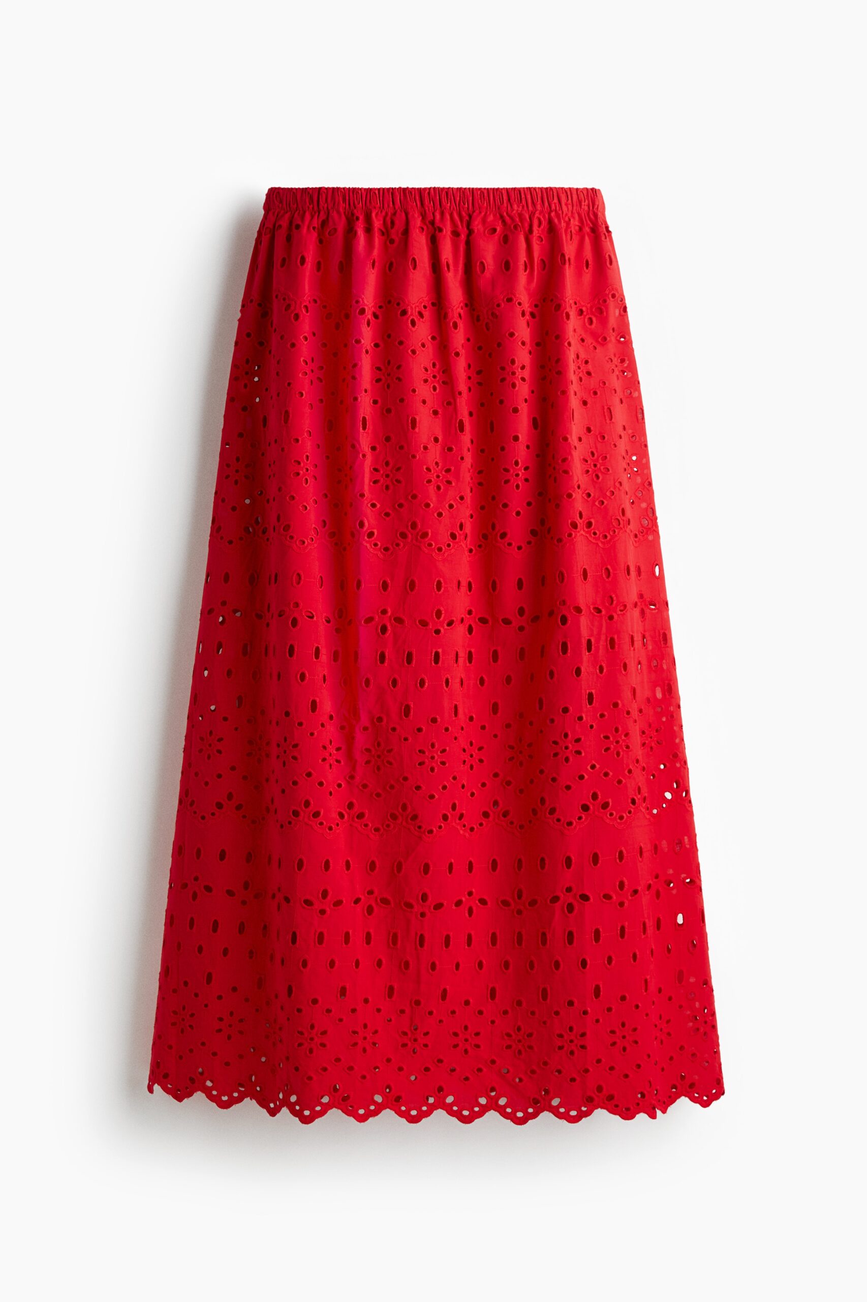 H & M - Rok met broderie anglaise - Rood