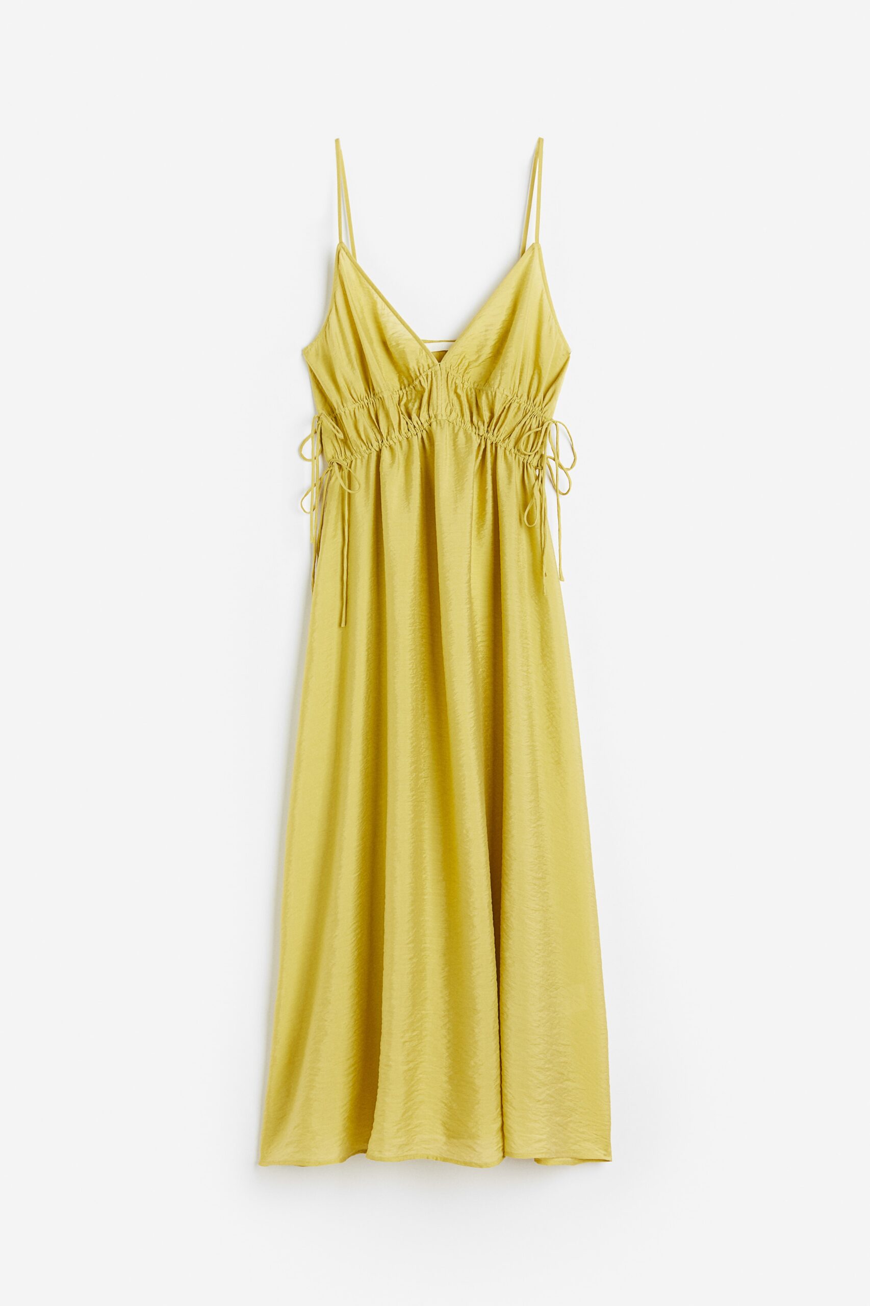 H & M - Jurk met drawstrings - Geelgroen