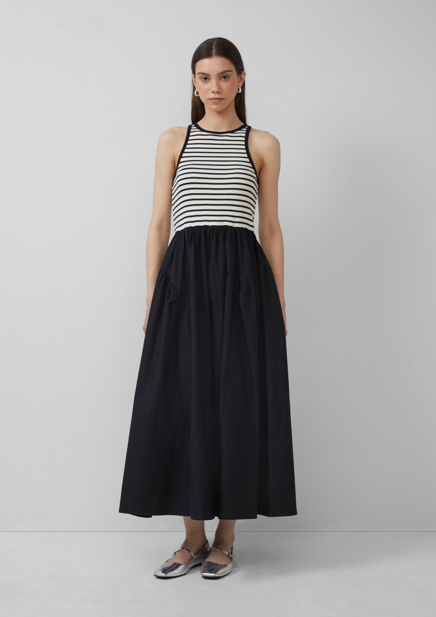 Jurk met tanktop van een materiaalmix