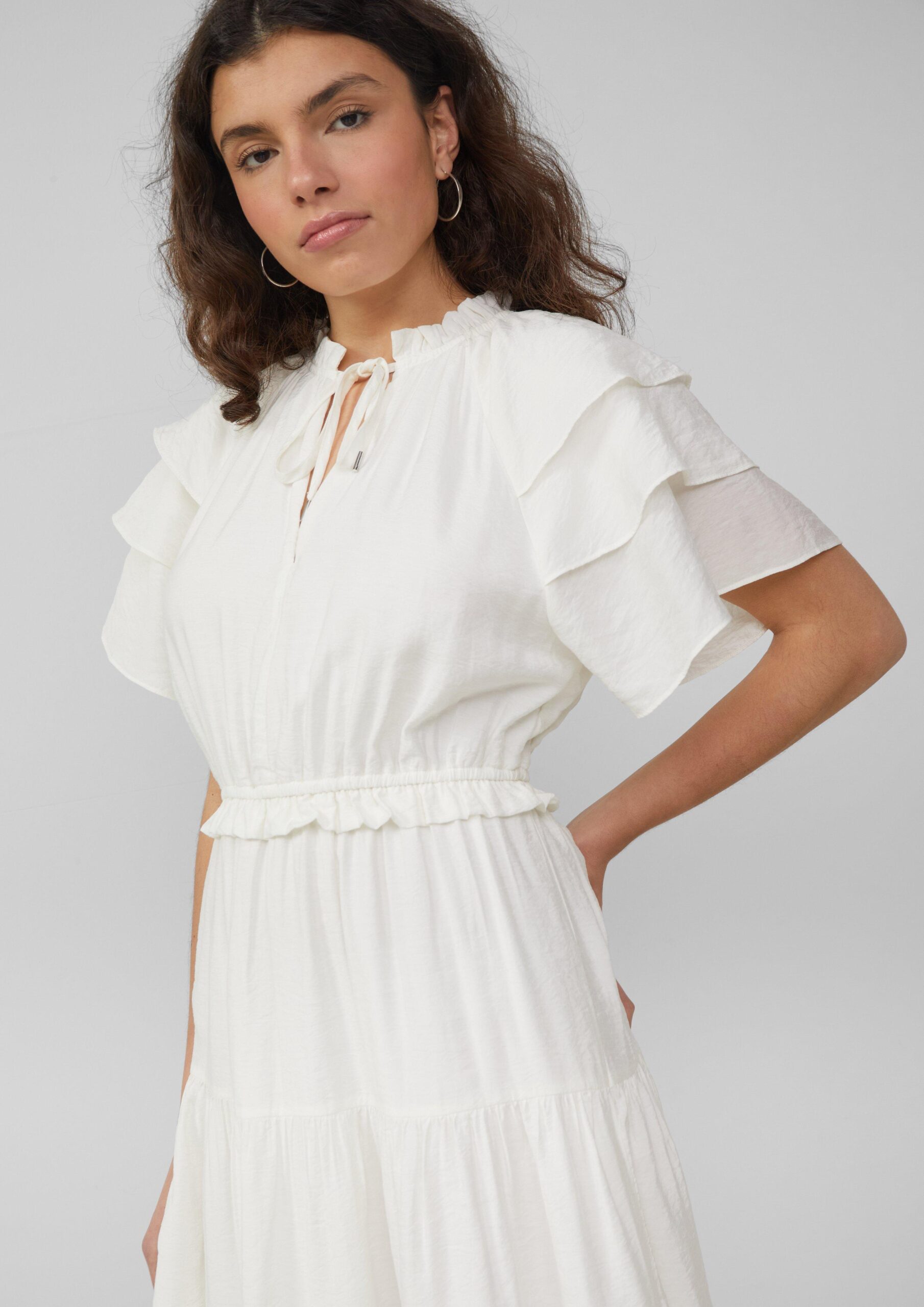 Midi-jurk met volantdetails - Afbeelding 2
