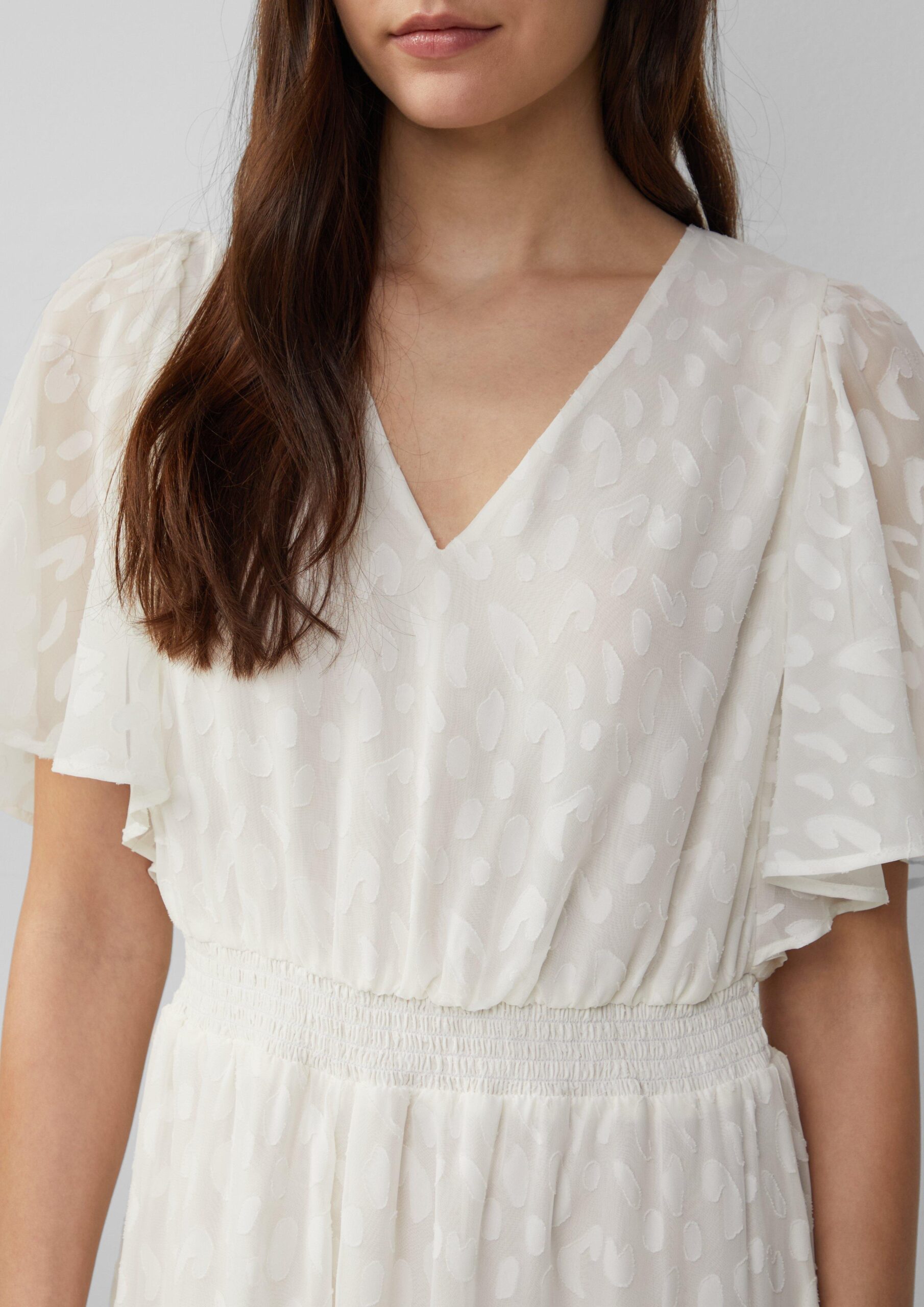 Feestelijke maxi-jurk van gestructureerd chiffon met gesmokte taille - Afbeelding 2
