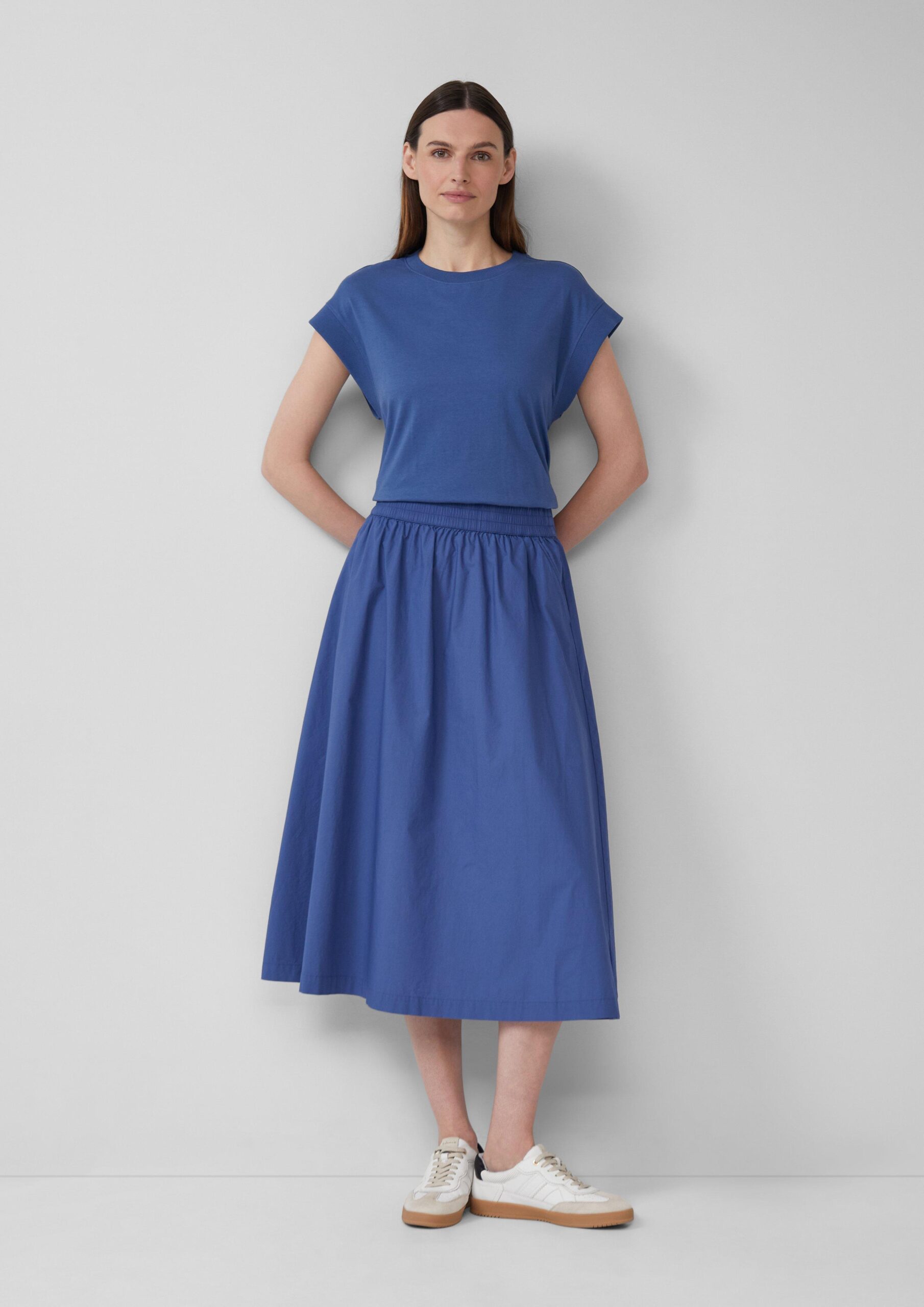 Uitlopende rok in relaxed fit popeline