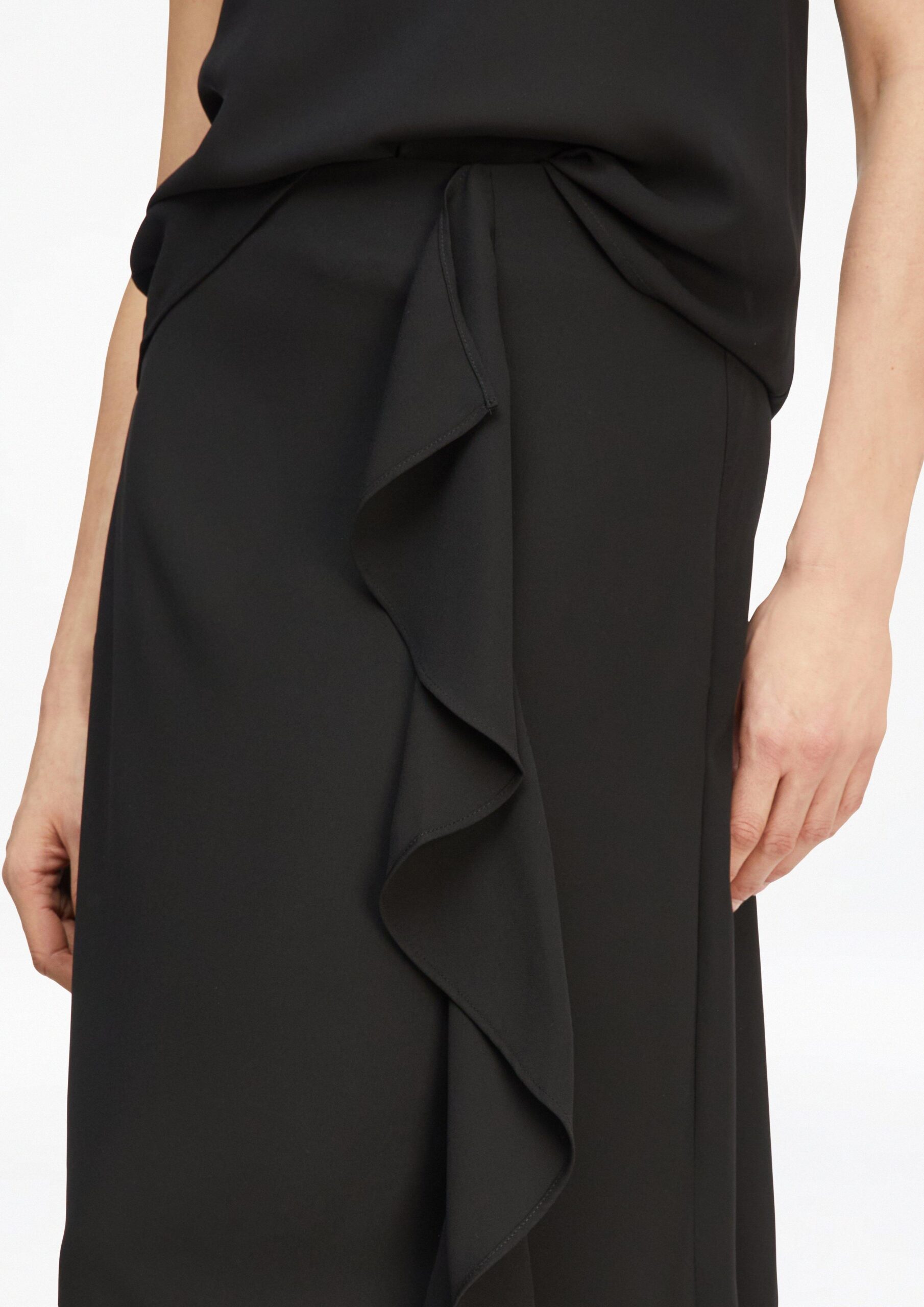 Chiffonrok in midielengte met volants - Afbeelding 2