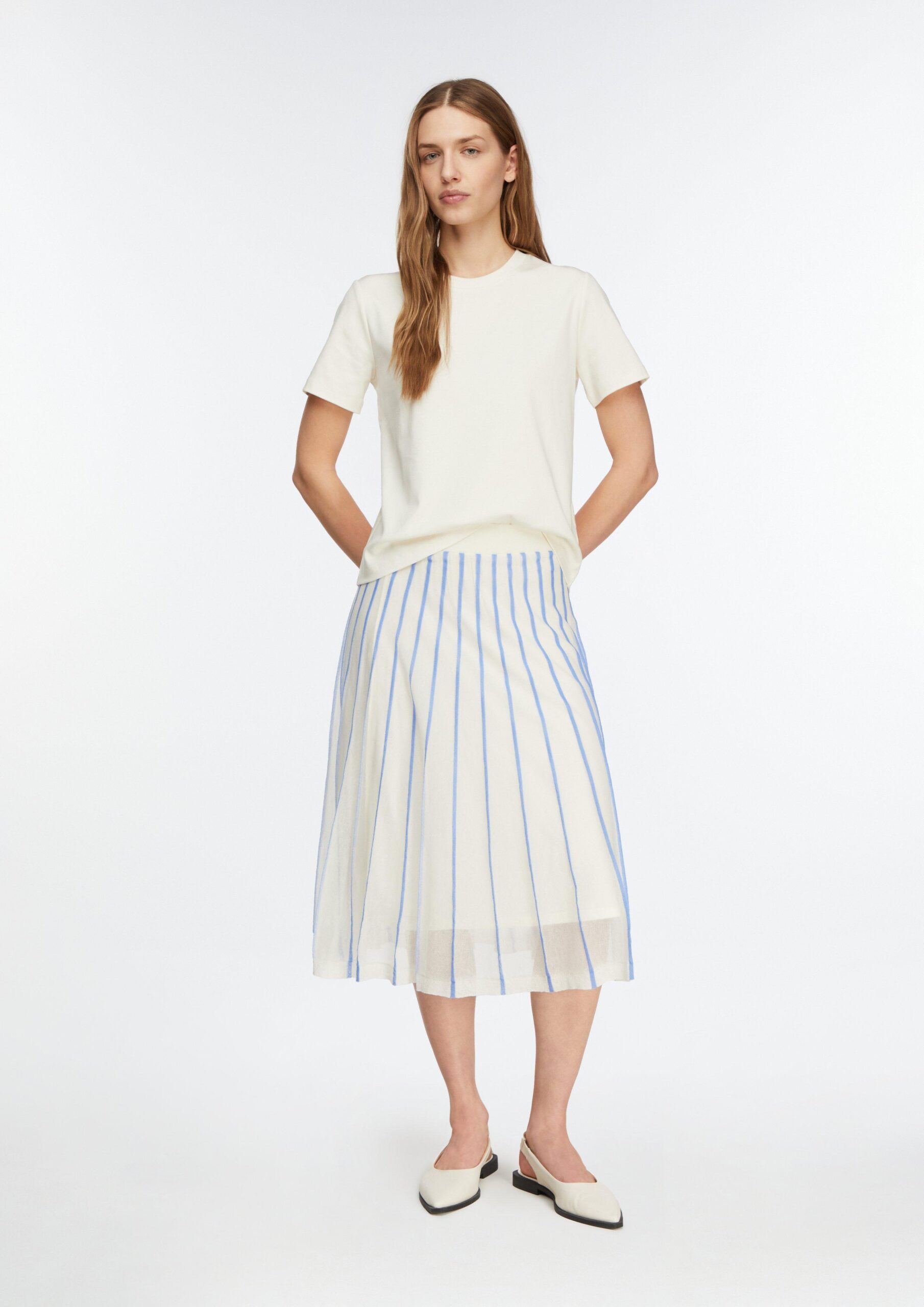 Gebreide midirok met plooi