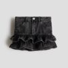H & M - Denim volantrok - Washed Denimzwart