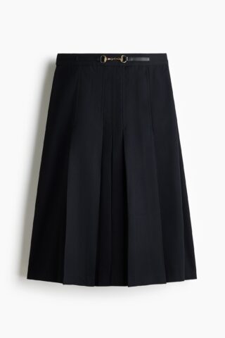 H & M - Plooirok - Marineblauw