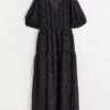 H & M - Balloon-sleeved dress - Zwart