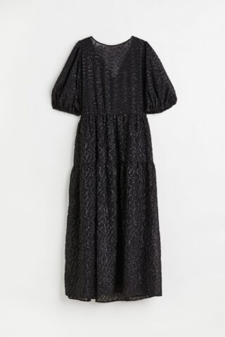 H & M - Balloon-sleeved dress - Zwart