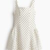 H & M - Jurk met vierkante hals en uitlopende rok - Roomwit/Polkadot