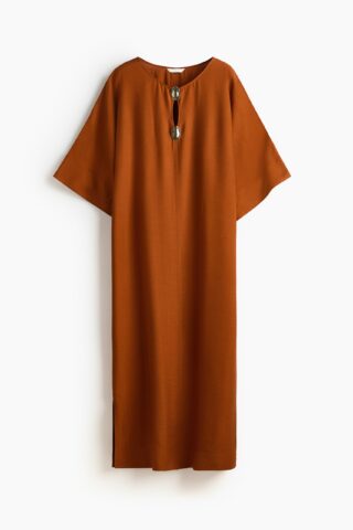 H & M - Lange kaftanjurk - Roestbruin