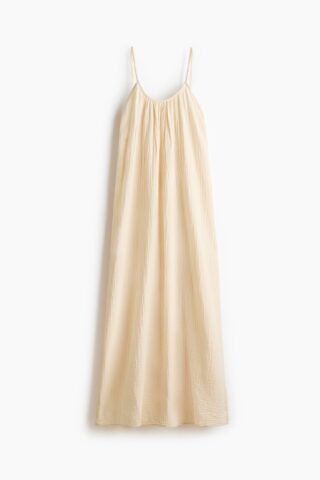 H & M - Strandjurk van katoenen mousseline - Bleekgeel