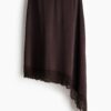 H & M - Asymmetrische rok met kanten rand - Donkerbruin